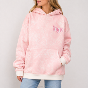 Sudadera con Capucha Bordada Vintage para Mujer, Sudadera de Invierno, Logotipo Personalizado, Ropa Urbana, 100% Algodón Ecológico - Product Image 3