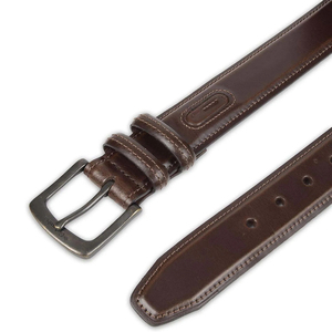 Ceintures en cuir de vachette marron formelles avec boucle à ardillon rectangulaire en fer, conception monobloc durable - Product Image 3