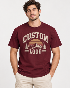 T-shirt en coton à col rond bleu marine uni surdimensionné pour homme, manches courtes, style streetwear décontracté, jersey tricoté, coupe ajustée, 100% coton, col rond - Product Image 4