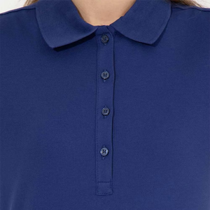 Polo pour femme bleu marine en coton et polyester à manches longues, style décontracté, idéal pour le golf, personnalisable avec logo OEM – Grande Vente - Product Image 4