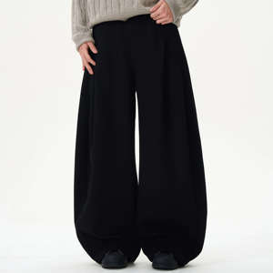 Pantalones Harem Anchos Negros para Hombre, Cierre con Cordón, Ecológicos, Transpirables, Casuales, Holgados, Ligeros, de Spandex/Algodón - Product Image 2