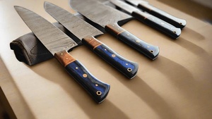 Handmade 67-Layer Damascus Steel Chef's <b>Knife</b> Set 5-Piece Ambidextrous Wood Handles Eco-Friendly <b>Kitchen</b> & BBQ <b>Knives</b> - Product Image 3