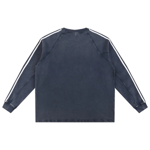 OEM ODM Unisex Acid Wash 100% Cotton Sweatshirt Vintage Oversized Crewneck Streetwear Spring Custom Logo - Product Image 6