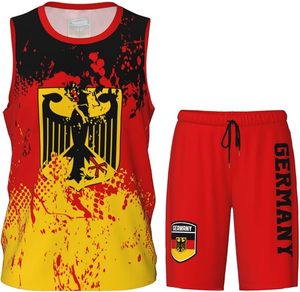 Germany Flag Flag Grain Basketball Jersey Uniform Suit for Men Adults Training <b>Athletic</b> Set - Product Image 2