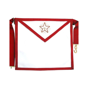 Delantal Masónico Clásico Fellowcraft Scottish Rite Rojo y Blanco con Estrella Bordada, Fabricante y Proveedor Mayorista - Product Image 1