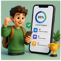 Aplicación Móvil de Entrenamiento y Coaching, Cursos en Línea, Certificaciones, Plataformas LMS, Versión de Internet, Multi-idioma, IOS/Linux/Mac