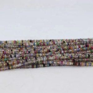 Cuentas Sueltas de Zafiro Natural Multicolor, Forma Redonda Facetada, 3 mm, 16 Pulgadas, para la Elaboración de Joyas - Product Image 1