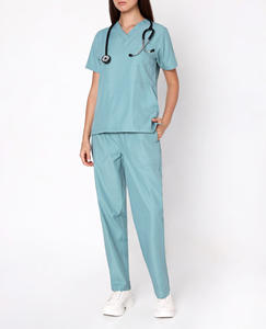 Tenues d'infirmières en tissu peigné extensible Spandex pour l'été, marque privée du fabricant, pour hommes et femmes, uniformes médicaux d'hôpital - Product Image 5