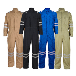 <b>Men</b> Cotton Hi Vis Reflective Work <b>Overalls</b> Red Blue Industrial Safety Uniform Jumpsuit - Product Image 5