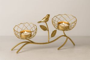 Centro de mesa de metal de lujo para decoración de mesa de comedor, estilo de boda y exhibición moderna en interiores del hogar. - Product Image 4