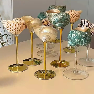 Copa de Vino de Cristal con Conchas Marinas, Artesanía Vietnamita, para Decoración de Mesa, Uso en Bares, Hogar, Cenas y Eventos - Product Image 1