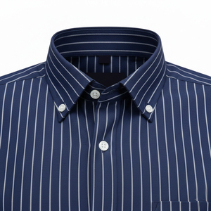 Camisa de Vestir Formal para Hombre, Corte Regular, con Logotipo Personalizado, 100% Algodón, Cuello Alto, Manga Larga, Antiarrugas, Transpirable - Product Image 4