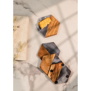 Luxury Wooden <b>Coaster</b> <b>Set</b> with Smooth Finish Decorative Cup Mats for Living Room and Kitchen At Cheap Price - Product Image 5