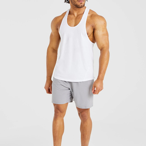 Camiseta sin mangas para hombre, blanca, con tirantes anchos, de color liso, transpirable, de punto, informal, para gimnasio, diseño de cuello redondo, ecológica, con logo personalizado - Product Image 4