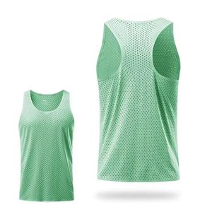 Débardeur de course pour hommes respirant, séchage rapide, uni, grandes tailles, vente en gros, élégant, col rond, léger, sans coutures, sportif, actif - Product Image 5