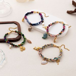 Wholesale Summer 18K Gold Plated Geometric Pearl Cute Stainless Steel Zinc Alloy <b>Charm</b> <b>Bangles</b> for Women Ocean Bracelets - Product Image 4