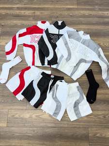 Conjunto Deportivo de 2 Piezas para Hombre, de Alta Calidad, Estilo Urbano, Chaqueta Cortavientos con Capucha y Cremallera de Nailon, Pantalones Cortos, Trajes Deportivos Reflectantes - Product Image 3