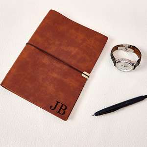 Couverture de carnet A5 en cuir véritable vintage, résistante aux odeurs, robuste, rechargeable, pour usage professionnel LNBC-0047 - Product Image 2