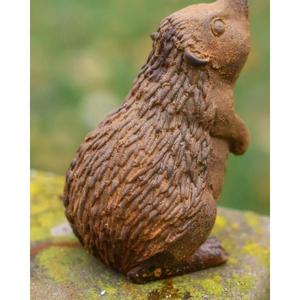 Escultura decorativa de erizo de hierro fundido con acabado rústico, adorno de erizo para decoración de jardín. - Product Image 3