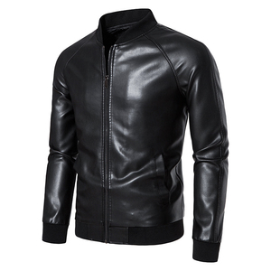 Blouson de moto d'hiver en cuir PU de haute qualité 2026 pour hommes, col montant avec toile coupe-vent, directement du Pakistan - Product Image 4