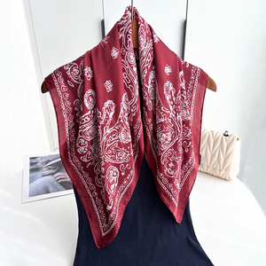 Summer Print <b>Scarf</b> Silk <b>Scarf</b> Women <b>Square</b> Hairbands Foulard Female Bandana Neck Kerchief Headbands 2026 New - Product Image 1