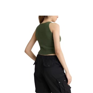 Top Corto de Punto Casual para Mujer, Tallas Grandes, Personalizado al por Mayor, Sin Mangas, Ligero, Transpirable, Ecológico, para Gimnasio, Yoga y Entrenamiento - Product Image 5