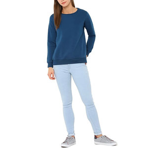 Pull à manches raglan uni pour femme, col rond, tricoté, coupe classique, décontracté, pour l'automne - Product Image 2