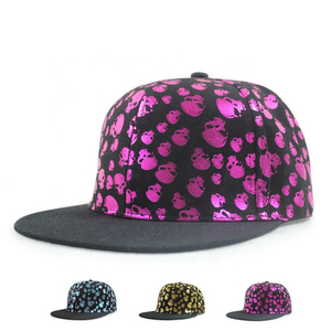Casquette Snapback Unisexe à Motif Crâne, Imprimé Métallisé, Style Urbain Décontracté, 100% Polyester, Printemps-Été, Taille Adulte - Product Image 1