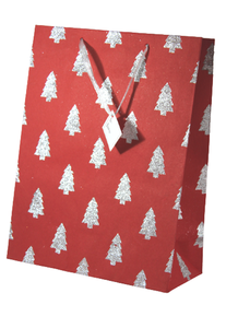 Bolsa de Papel Reciclado de Lujo con Logotipo Impreso Personalizado, Hecha a Mano, con Impresión Metálica Plateada Brillante y Asas de Cinta de Satén a Juego - Product Image 3