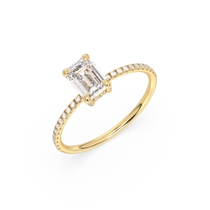 REYES Shiny 14K Solid Yellow Gold CVD HPHT Lab Grown <b>Diamond</b> <b>Ring</b> Classic Wedding Anniversary Gift Fine Jewelry For Women - Product Image 1