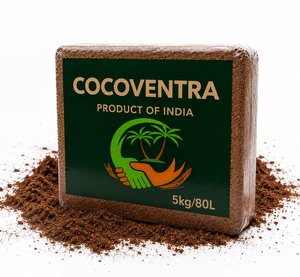 Bloc de fibre de coco premium 5 kg, tamisé 6 mm, 80-85 litres, EC <0,5 MS/cm, faible teneur en fibres 2%, triplement lavé, haute rétention d'eau, direct - Product Image 1