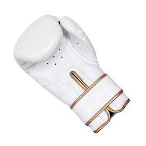 Guantes de Boxeo Profesionales de Cuero PU para Hombre y Mujer, para Entrenamiento de Muay Thai, Sparring, Kickboxing, Golpeo de Saco, Color Blanco y Dorado, 12oz - Product Image 3