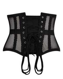 Faja Reductora de Cintura de Malla de Algodón Negro para Mujer, Control Firme, Diseño de Gancho y Ojo, Transpirable, Sin Costuras, 6 Piezas - Product Image 3