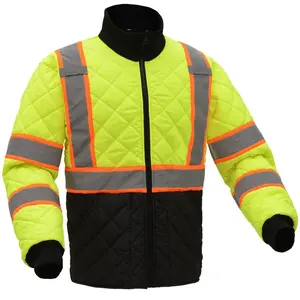 Hi Vis-Chaqueta de seguridad reflectante para hombre, traje de trabajo de alta visibilidad, impermeable, camisas de franela de alta visibilidad