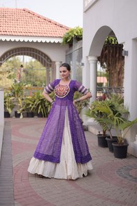 Lehenga Choli spécial Navratri, Chaniya Choli pour femmes, vêtements traditionnels indiens, Lehenga Choli de mariée en pur coton - Product Image 3
