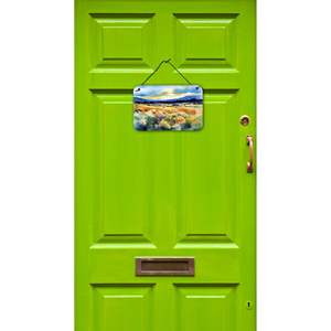 Nevada Sagebrush Watercolor Wall Hanging New Aluminum Metal <b>Sign</b> for Kitchen <b>Bar</b> Home Decor-Multicolor 8HX12W Door Plaque - Product Image 2