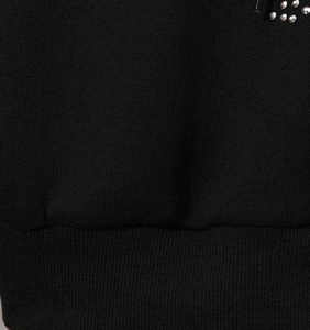 เสื้อฮู้ดสีดำแบบซิป พร้อมลายปักผีเสื้อประดับเพชร ทรงโอเวอร์ไซส์ สวมใส่สบายๆ ในฤดูใบไม้ร่วง เสื้อแจ็คเก็ตผ้าฝ้ายถักแบบยูนิเซ็กซ์ ให้ความสบาย - Product Image 4