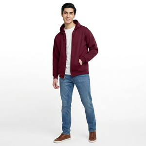 Latest Best Design Men's Plus Size Winter Zipper-Up Fleece Hoodies with Custom Brand Logo and Printing - Product Image 6