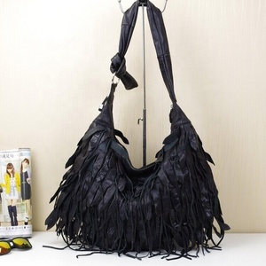 Original Leather Women's European and American Style Handbag <b>Shoulder</b> <b>Ladies</b> Casual Fashion Tassel Tote <b>Bag</b> LKU-0736 - Product Image 2