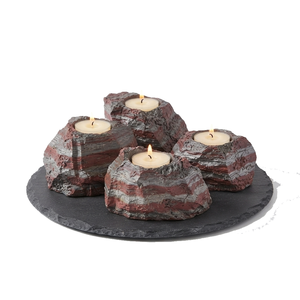 Support de bougie en pierre naturelle sculptée à la main, œil de tigre, agate, pierre précieuse, guérison, vente en gros - Product Image 2