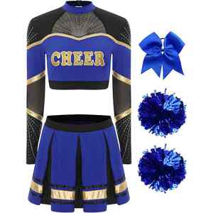 Haut sans manches en nylon doux et très élastique, respirant, avec jupe plissée, pour uniforme de cheerleading de club scolaire - Product Image 2