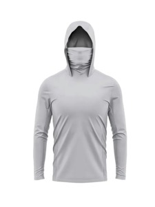 Mens Gradient Long Sleeve Fishing <b>Hoodie</b> UPF 50+ Anti <b>UV</b> Quick Dry Breathable Polyester Outdoor Sun <b>Protection</b> Pullover Shirt - Product Image 3