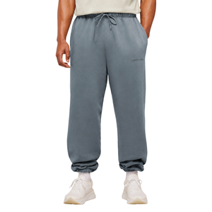 Custom Mens Logo Fleece <b>Trousers</b> Relaxed Tapered Fit Drawstring Waist <b>Cuffed</b> Sweatpants OEMs Apparel Factory Wholesale Suppliers - Product Image 1