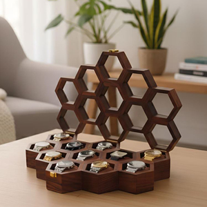 Caja de Madera para Relojes con Grabado Personalizado, Organizador de Almacenamiento de Relojes de Madera con Cerradura de AYAANS - Product Image 1