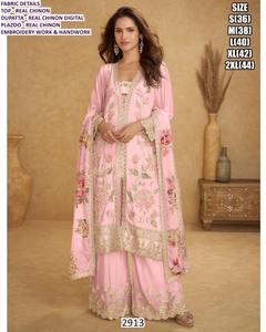 ชุดสูทชีนอนทรงปกติ ยาวคลุมเท้า แห้งเร็ว แบบดั้งเดิม ประดับด้วยมรกต ยี่ห้อมาฮีรา บันดานี สำหรับผู้หญิง เหมาะสำหรับงานแต่งงาน/งานปาร์ตี้ - Product Image 2