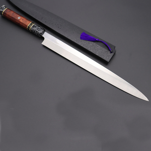 Couteau à filet en acier Damas personnalisé fait main, épaisseur 3,0 mm, double lame (10" 8"), étui en cuir, neuf - Product Image 1