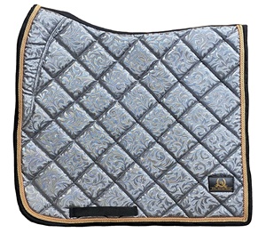 Selle de dressage de luxe en polycoton imprimé couleur argent, absorbant l'humidité, écologique, design professionnel, rembourrage en polyester - Product Image 1