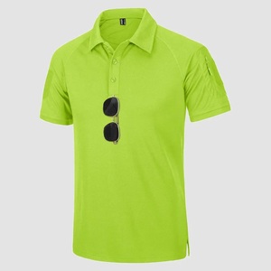 T-shirt de golf décontracté pour homme, col rond, manches courtes, rouge et bleu marine contrastés, qualité supérieure, 100 % coton, toile écologique, séchage rapide, respirant - Product Image 4