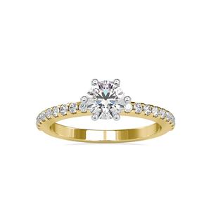 Meilleure vente de bague en diamant de 0.85 carats de taille ronde de laboratoire Bague de fiançailles de mariage Bijoux 14k White Round Cut eternity vermeil - Product Image 4