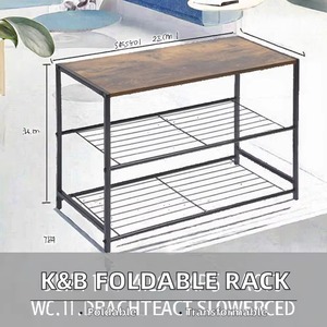 K&B Modern Stainless Steel Multi-shelf Foldable Freestanding <b>Shoe</b> <b>Rack</b> with Modular Design for Home Entryway <b>Storage</b> - Product Image 1